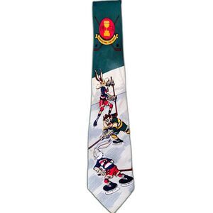Vintage 1993 Warner Bros. The Team Cup Finals 1954 Silk Tie